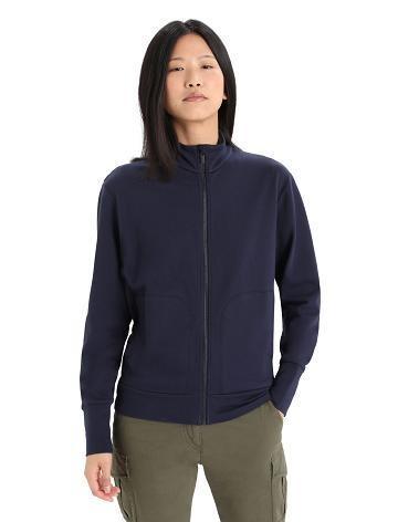 Dámské Mikiny S Kapucí Icebreaker Merino Central II Long Sleeve Zip Tmavě Blankyt | CZ 1275GSOL